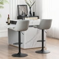 thumbnail image 4 of YOUNIKE Swivel Bar Stools Set of 2 Adjustable Leather Counter Barstool, Gray, 4 of 8