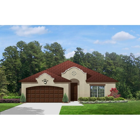 556-1940: Southwestern Mediterranean 3 Bed, 2 Bath Luxury Home Plan, 1940 Sq Ft: Full Blueprints with License to Build by Home Plan Marketplace - Lesuto
