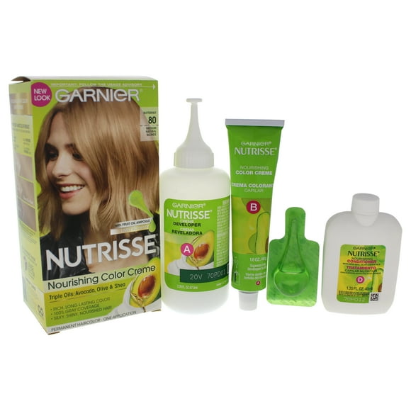 Nutrisse Crème Colorante Nourrissante # 80 Blond Naturel Moyen par Garnier pour Unisexe - 1 Application Coloration pour Cheveux
