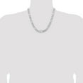 thumbnail image 2 of Diamond2Deal 925 Sterling Silver Rhodium-plated 9 mm Figaro Chain Necklace for Mens 20", 2 of 5