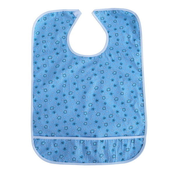 Pacientes Impermeables de Discapacidad Que Comen de Del Babero Del de - AZUL, 65 cm 双层 - 蓝 花朵 Macarena Babero protector para ropa
