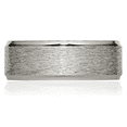 thumbnail image 3 of Titanium 8mm Ridged Edge Plain Classic Wedding Band Ring, 3 of 8