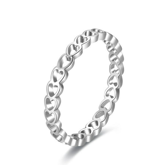 S925 Sterling Silver Sweet Heart Cutout Ring