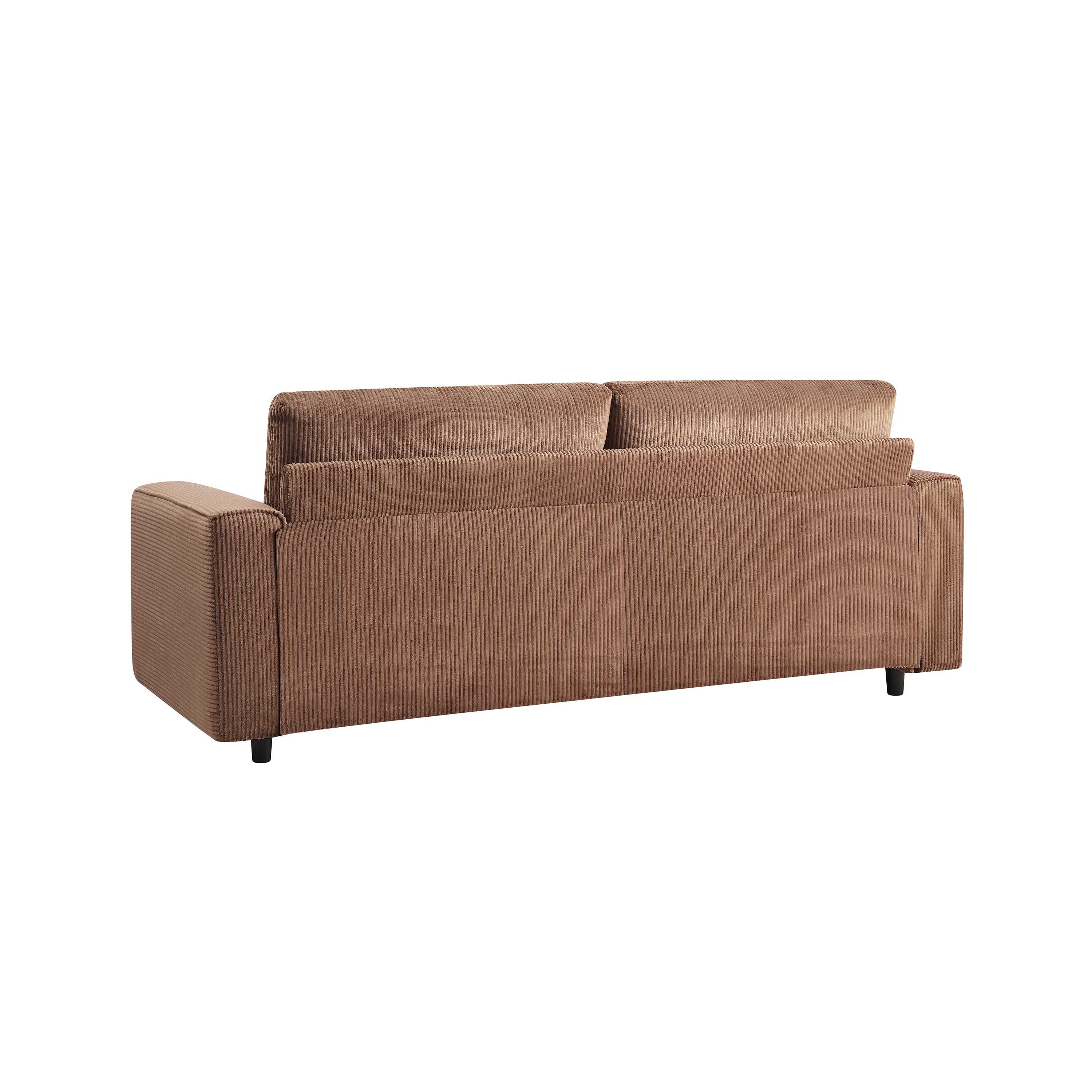 Modern Contemporary Upholstered 2-Piece Corduroy Plush Tufted Sofa Set, Brown