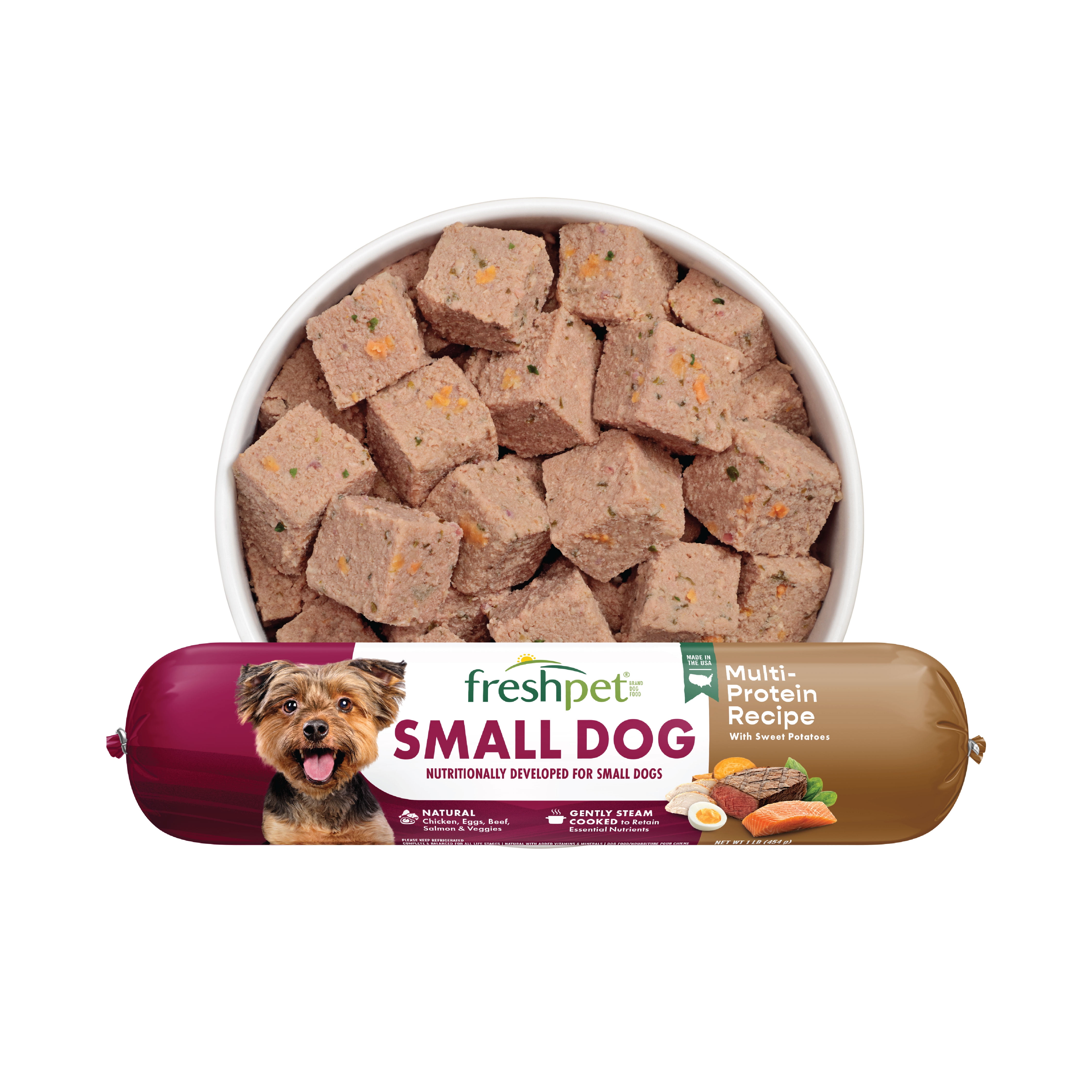 (6 pack) Freshpet Fresh Dog Food, Small Dog Multi-Protein Recipe, Slice & Serve Roll, 1 lb.