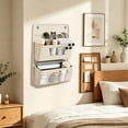 thumbnail image 6 of Wall Mounted Storage Organizer With 2 Layered Pockets Wall Hanging Cloth Bag For Dormitory Bedroom, 6 of 6