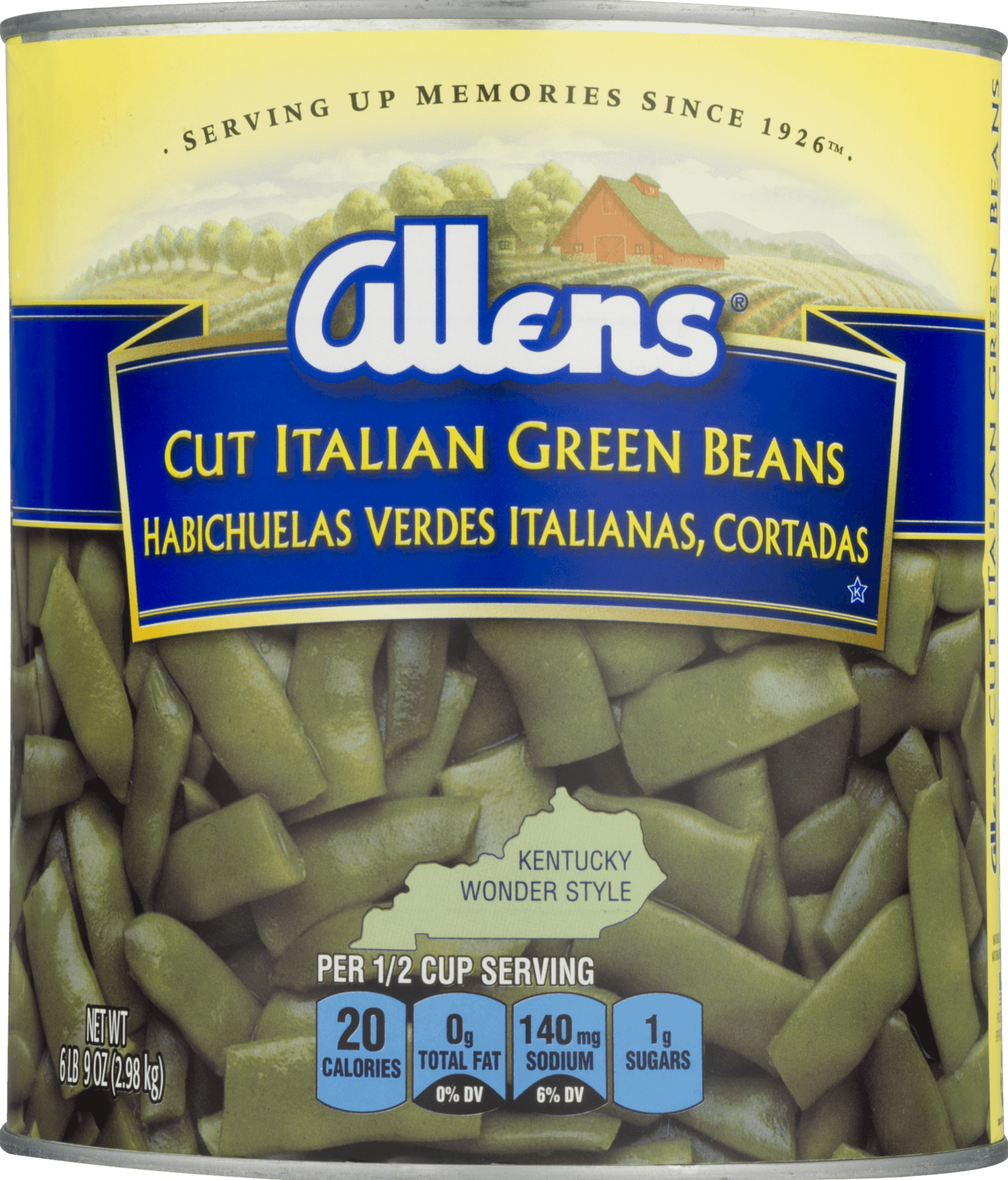 Allens Cut Italian Green Beans, 104 Oz