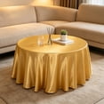 thumbnail image 3 of Round Satin Tablecloth for Elegant Events, Wrinkle-Resistant, Versatile for Weddings, Parties, and Home Dining Decor, 3 of 5