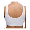 thumbnail image 4 of Snap Front Seamless Bra with Ultra-Wide Straps For Comfort and Support, Plush Fabric - White, Small, 4 of 7