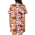 thumbnail image 3 of Lsque Gnomes With Coffee Women's Short-Sleeved Pajama Set - 2 Piece Soft and Lightweight Sleepwear Set-X-Large, 3 of 9