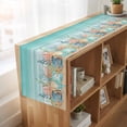 thumbnail image 6 of Table Runners 108 Inches Long Dress Scarves, Coastal Beach Farmhouse Coffee/Dining/Kitchen Table Runner for Living Room, Ocean Wave Summer Sea Starfish Coral Teal Beige 13x108 Inch, 6 of 9