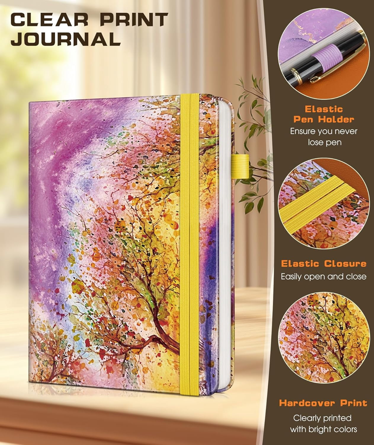 General Lined Journal Notebook for Women Men, 256 Numbered Pages Hardcover Notebooks for Work, A5 Journaling Notebooks, College Ruled Journals for Writing Business School 5.75" x 8.38" Autumn Tree