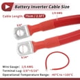 thumbnail image 3 of Unique Bargains 1 Pc Cable Inversor de Batería Cable de Batería 3/8" 5/16" Lug 1/0 AWG Gauge 2.5FT Rojo Cobre Estañado, 3 of 7