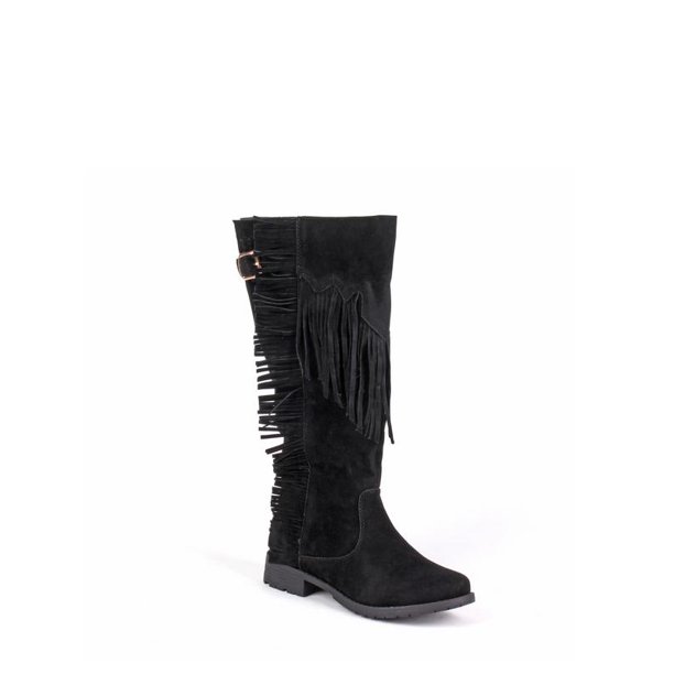 Nature Breeze Women's Knee High Fringe Boots