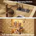 thumbnail image 5 of Sideboard Buffet Cabinet with Charging Station & LED Light, Coffee Bar Cabinet with Drawers, Pull-Out Shelf & Door Rack, Modern Storage Cabinet for Kitchen, Dining Room, 5 of 10