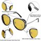 thumbnail image 3 of Retro Steam Punk Round Sunglasses Steampunk Double Bridge Aviator Glasses For Women Men（Yellow）, 3 of 4