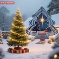thumbnail image 3 of Metal Hanging Christmas Tree Wind Spinner - Festive Garden Decoration with Star Design Cozy Cabin & Pine Tree Pattern for Yard, 3 of 6