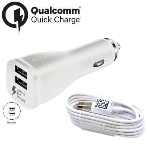 Original Fast USB C DualPort Car Charger with Type C Cable 4ft for Samsung Galaxy S22+ Dual