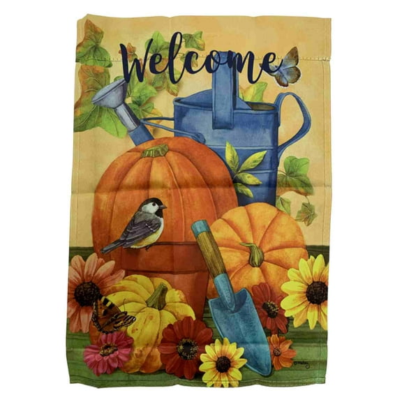 Autumn Medley Thanksgiving Decorative Fall Garden Suede Flag 18 x 12.5 In
