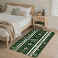 thumbnail image 2 of CURLYOOT Christmas Area Rug 3x5 Ft Rugs for Entryway Entrance Kitchen, Washable Non Slip Boho Green Stripes Indoor Floor Carpet for Bedroom Living Room, 2 of 7