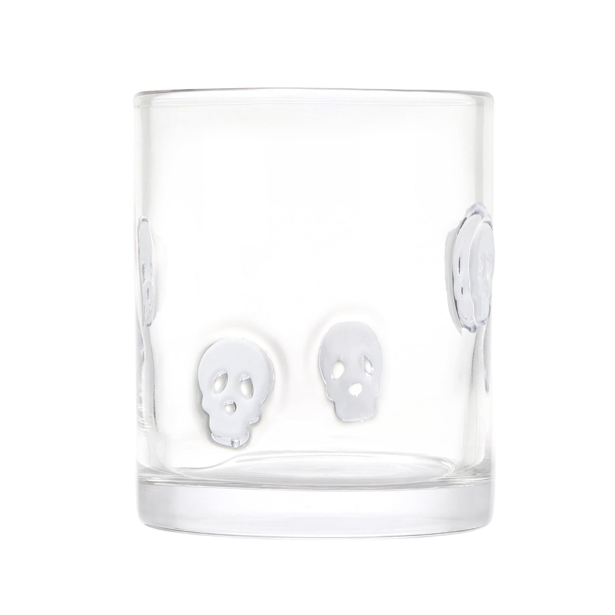 Thyme & Table 12 fl oz Halloween White Skull Charm Drinking Glasses, Set of 2