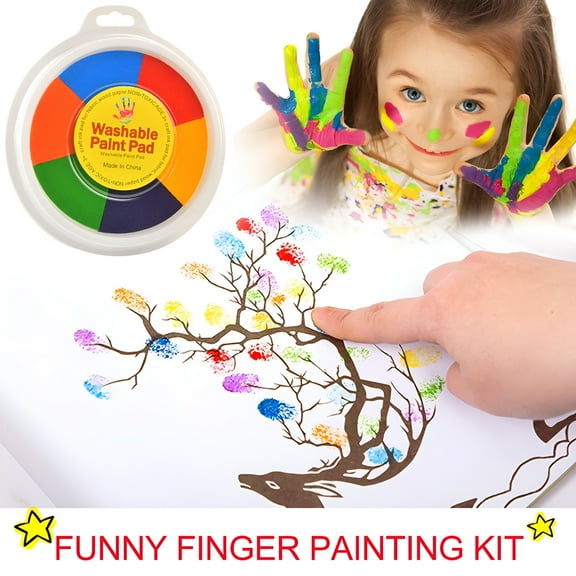 CCOCC Funny Finger Painting Kit and Book,Washable Finger Drawing for Toddlers Non-Toxic Children's Paints Painting Supplies for Drawing Finger Painting for Toddlers