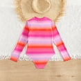 thumbnail image 4 of BOBOGOJP Girls One Pieces Swimsuit Long Sleeve Rash Guard Swimswear Beach Bathing Suit Sun Protection UPF 50+ Gradient 2-12 Years Hot Pink for Size 12-13 Years, 4 of 7