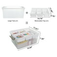 Citylife 17 QT Plastic Storage Box with Compartments Removable Tray