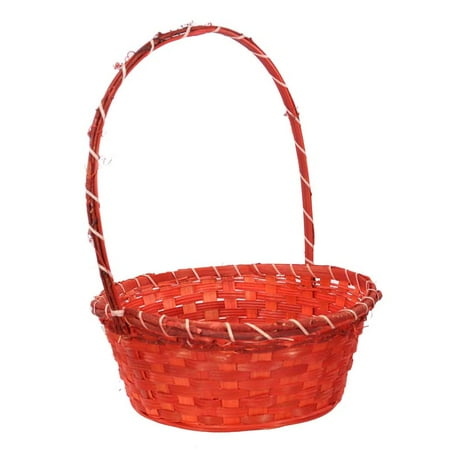 Vine Handle - Large Bamboo Vine Handle Basket - Red 12in