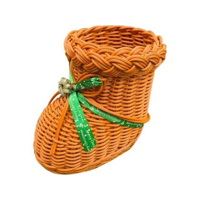 Imitation Handmade Woven Boot Storage for Home Desktop Ornament Multifunctional Decorative Arrangement and Organizer