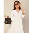thumbnail image 5 of Moomaya Trendy V Neck Solid Rayon Dress - Tired Look, Casual Daywear Regular Fit, 5 of 9