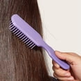 thumbnail image 3 of Peine de de peluquería redonda suave Cepillo de cómodo y suave Peine de ligero para húmedo y seco, grueso, peluquería, , púrpura Sunnimix Peine de masaje de peluquería, 3 of 8