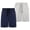 Navy blue + Gray, variant on 2 PCS Boys' Athletic Shorts with Pockets and Adjustable Drawstring. Sizes Range from XS to XXXL