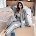 thumbnail image 5 of Conjunto de pijama de franela gruesa con capucha para invierno, ropa de dormir de terciopelo, sudadera cálida Kawaii para el hogar, novedad, 5 of 5