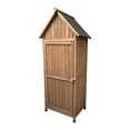 thumbnail image 2 of Gabinete de almacenamiento al aire libre, caja de herramientas de madera maciza, gabinete de almacenamiento Pastoral para jardín, impermeable, jardinería, balcón, clasificación de artículos diversos p, 2 of 4