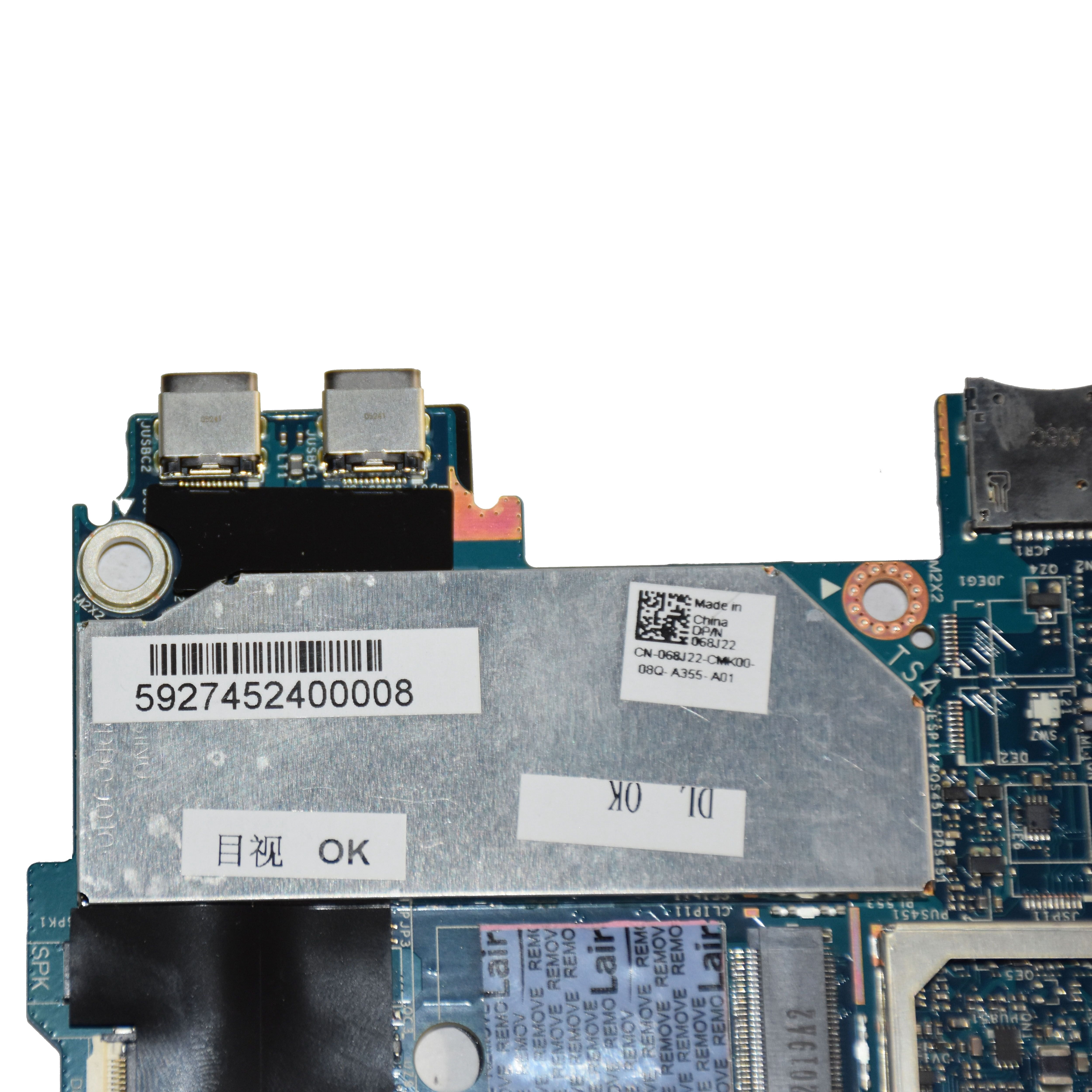 Dell Latitude 7210 2‑in‑1 LA‑J321P Motherboard i3‑10110U, 4GB - 68J22