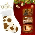 thumbnail image 2 of SKYSONIC Cow Print Christmas Stocking Personalized Large Candy Stocking Hanging Gift Xmas Stockings Decoration for Family Holiday Party Ornaments Decor Fireplace, 2 of 7