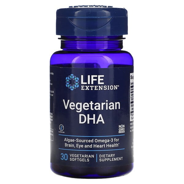 Life Extension | Vegetarian DHA, 30 cápsulas. Suplemento de Refuerzo para el estado de ánimo saludable (en todas las edades)