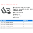 thumbnail image 2 of Rear Left Drum Brake Self Adjuster Repair Kit - Compatible with 2004 - 2008 Chevy Colorado 2005 2006 2007, 2 of 2