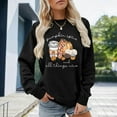 thumbnail image 2 of Arlun Pumpkin Spice and Everything Nice Womens Sweatshirts Fall Coffee Hoodless Pullovers Crewneck Long Sleeve Loose Fit Casual Tops for Thanksgiving Sweatshirts Gift Black XL, 2 of 4
