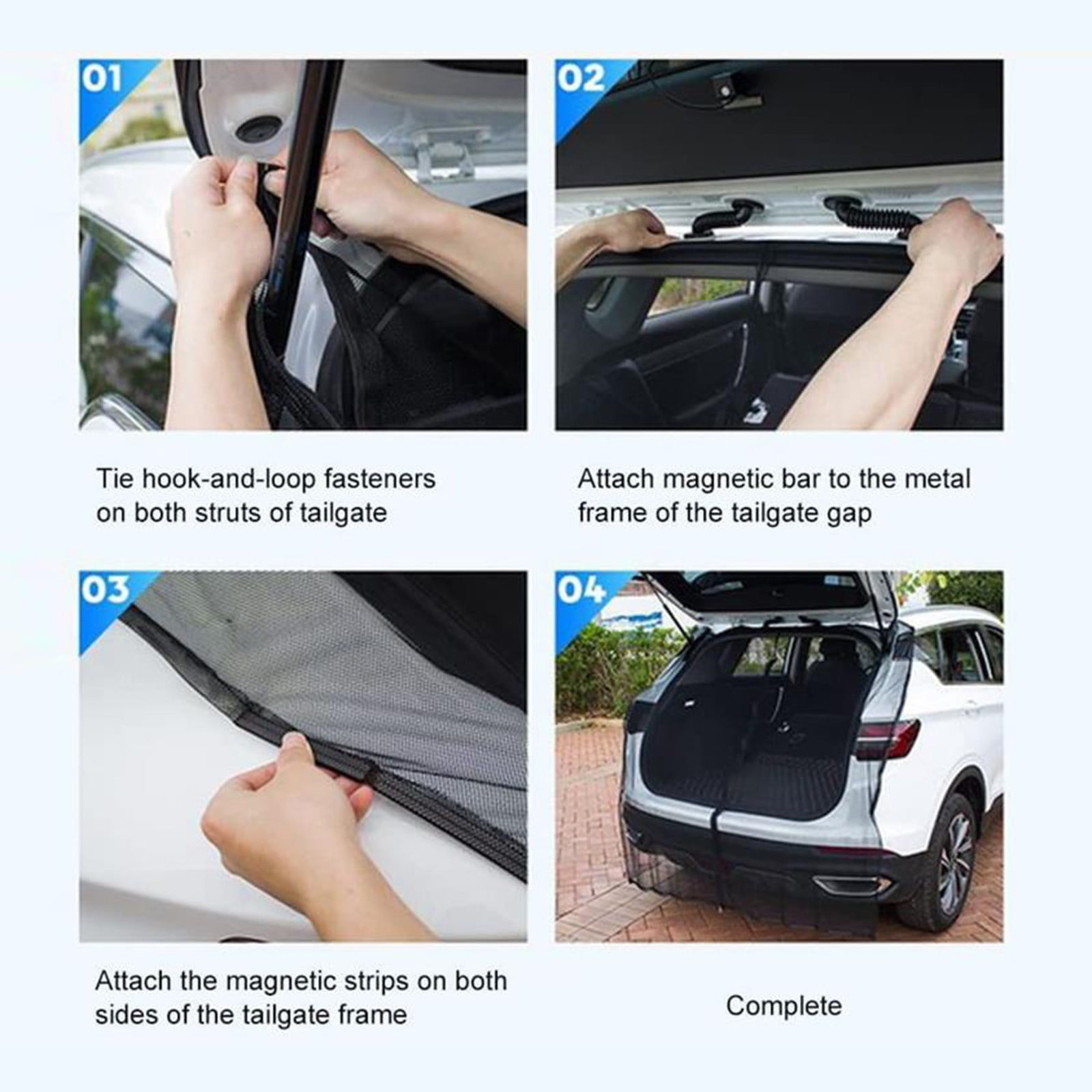 YUVA Car Camping Door Curtain, Mesh, Black, 160×150cm, Magnetic, Sun Protection, Easy Install, for SUV/MPV, Outdoor Activities