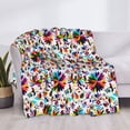 thumbnail image 3 of Uemuo Mexican Bright Style Printed Throw Blanket for Couch, Fluffy Fuzzy Blankets for Bed, Sofa, Cozy Flannel Faux Fur Blanket-80"x60", 3 of 6