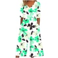thumbnail image 2 of Nuoqisi Women Summer Floral Print Casual Short Sleeved V-neck Back Zipper Side Pocket Jumpsuit Pants, 2 of 5