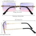 thumbnail image 2 of GHSDFBB 3 Pair Rimless Rectangle Sunglasses UV Protection Metal Rectangular Lens Sunglasses Cutting Lens Sun Glasses, 2 of 7
