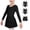 Black, variant on Girls Ballet Leotards 2Pcs Long Sleeve Dance Dresses with Removable Wrap Skirts Soft Stretch Ballerina Outfit for Kids 3-12 Years