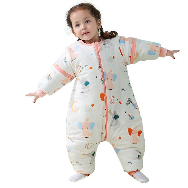 Saco de dormir para bebé, pijama de piernas gruesas para primavera y verano, edredón de algodón cálido y a prueba de patadas para niños de cuatro estaciones, universal