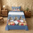 thumbnail image 2 of Erosebridal Cartoon Gnome Twin Sheets 3pcs,Autumn Pumpkin Harvest Bedding,Blue,1 Flat Sheet, 1 Fitted Sheet and 1 Pillowcase, 2 of 6