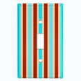 thumbnail image 2 of Metal Light Switch Wall Plate Outlet Cover (Vintage Burgundy Teal Striped Wall - Single Toggle), 2 of 2