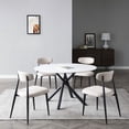 thumbnail image 5 of Dining Chairs Set of 2, Modern Curved Backrest Round Upholstered and Metal Frame, Light Grey, 5 of 7
