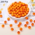 thumbnail image 3 of Uxcell 200 Pack Large Hole Wooden Beads, 15 x 16mm Unfinished Natural Round Wood Spacer Beads Hair Braid Barrel Bead for DIY Crafts Hair Macrame Jewelry Making, Orange, 3 of 5